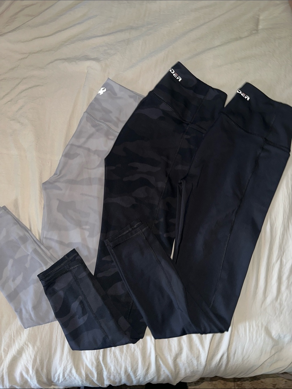 Spyder Camo & Solid Leggings Bundle - Black, Light Gray